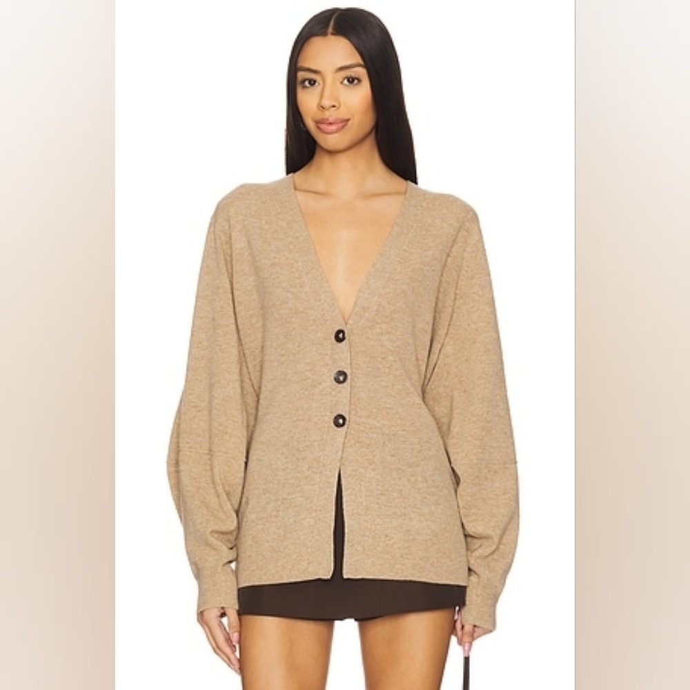 The Garment Como Sleeve Cardigan In Tan Beige Size 10 (M) Wool Cashmere